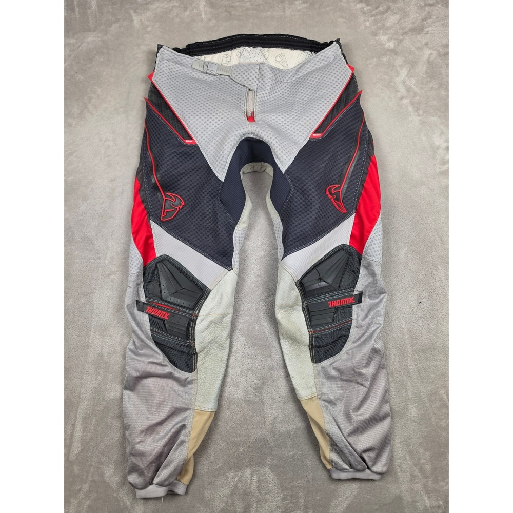 Thor AC Motocross Pants Mens 38 Gray Red AC Gear Racing Off-Road Biking